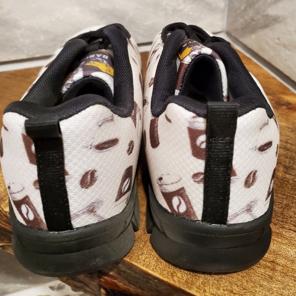 Coffee Shoes Sneakers Size 8 White Coffee Theme - Picture 6 of 8